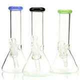 Mini Beaker Water Pipe with Colored Glass Flared Lip and Removable Downstem 1
