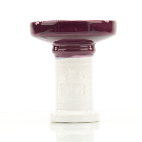 MOB Cordoba Glazed Clay Hookah Funnel Bowl Maroon and White