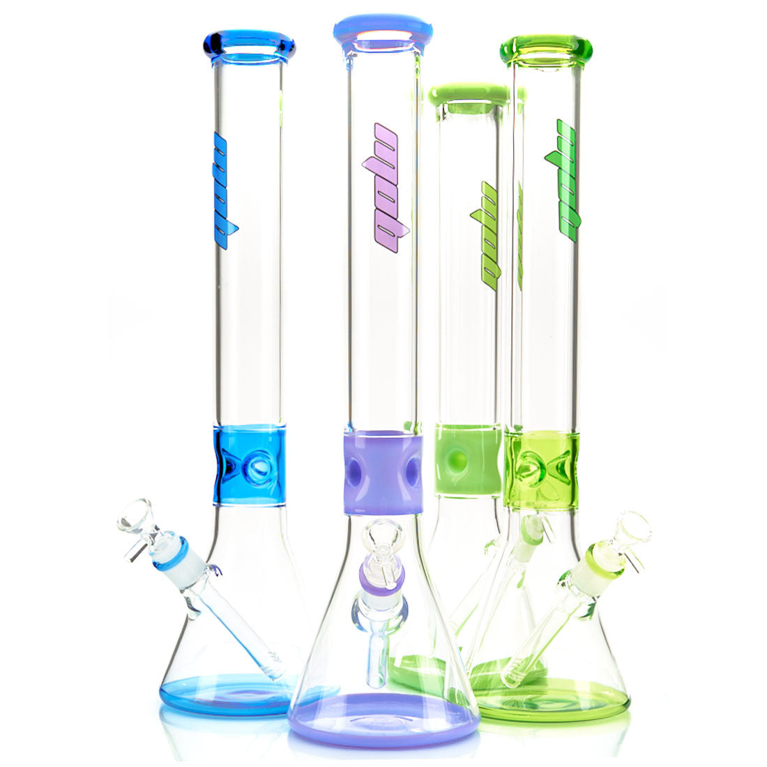 MOB Glass 18-inch Elite Beaker Base Large Water Pipe with Colored Glass Accents