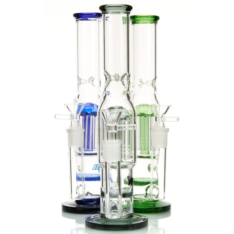 MOB Glass Beehive Water Pipe with Honeycomb Perc, 7 arm tree perc and 3-pinch ice catcher