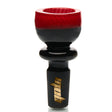 MOB Glass Colored Lip Water Pipe Slide with rich black base and MOB Gold Logo 14mm male groundless joint
