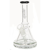 MOB Glass Bruce Beaker Base Water Pipe Approx. 7 inches all with a wide rimmed color accented base and mouthpiece Black colored glass