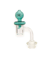 Affordable glass directional bubble carb caps by MOB Glass - Aqua