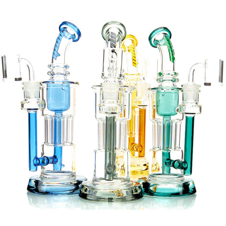 MOB Glass Internal Recycler Dab Rig with colored borosilicate glass accents. Multiple colors available.