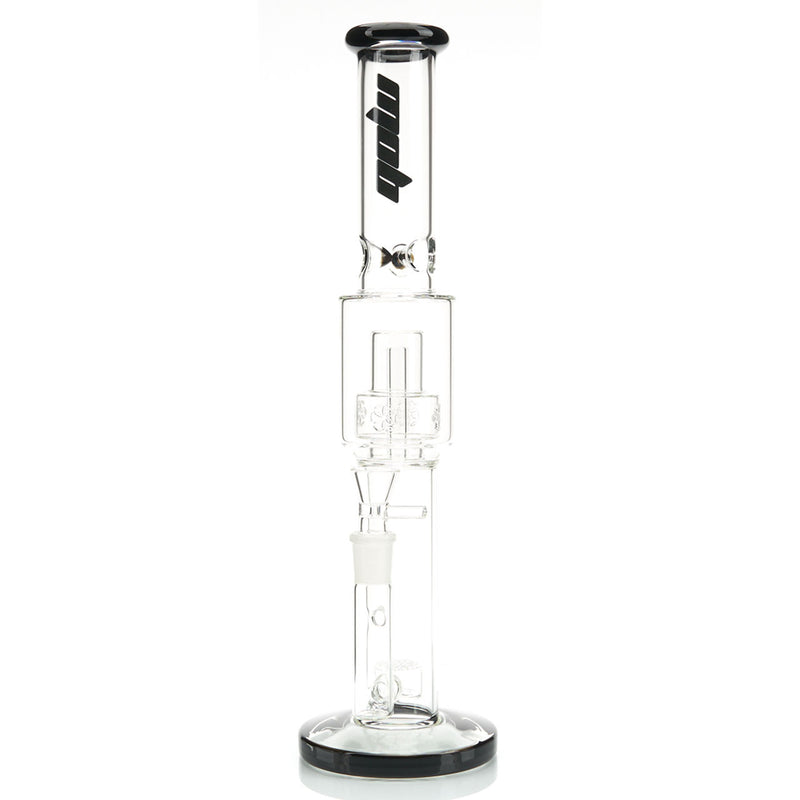 MOB Glass Magnus Large Straight Tube Water Pipe with Double Seed of Life Percs