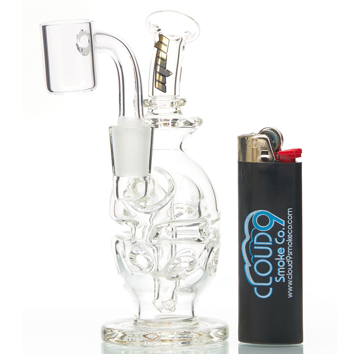 MOB Glass Fab Egg Mini Dab Rig with fixed stem diffuser and 10mm 90-degree female joint