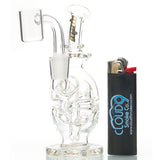 MOB Glass Fab Egg Mini Dab Rig with fixed stem diffuser and 10mm 90-degree female joint