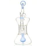 MOB Glass Optimist Medium Size Water Pipe for Flower or Concentrates Hour-Glass Shaped with Orb Diffuser