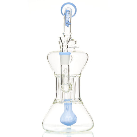 MOB Glass Optimist Medium Size Water Pipe for Flower or Concentrates Hour-Glass Shaped with Orb Diffuser