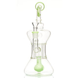 MOB Glass Optimist Medium Size Water Pipe for Flower or Concentrates Hour-Glass Shaped with Orb Diffuser