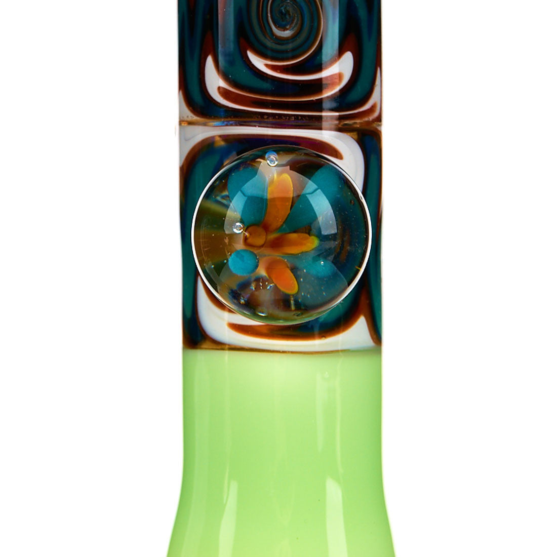 MOB Glass Section 8 Beaker Water Pipe with Wig Wag Worked Glass in Multiple Colors Detailed 9
