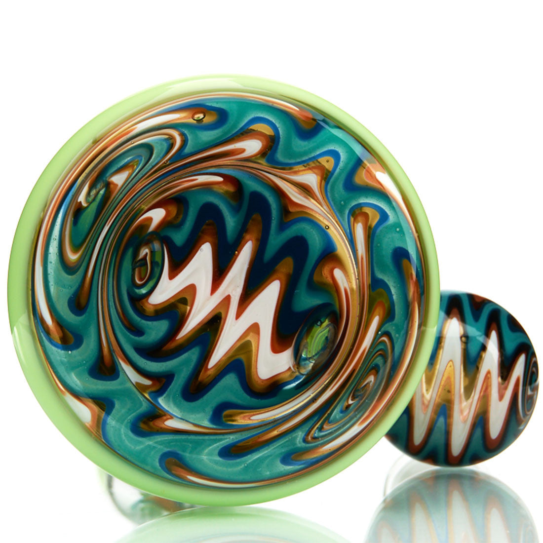 MOB Glass Section 8 Beaker Water Pipe with Wig Wag Worked Glass in Multiple Colors Detailed 11