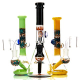 MOB Glass Section 8 Beaker Water Pipe with Wig Wag Worked Glass in Multiple Colors 2
