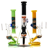 MOB Glass Section 8 Beaker Water Pipe with Wig Wag Worked Glass in Multiple Colors 2