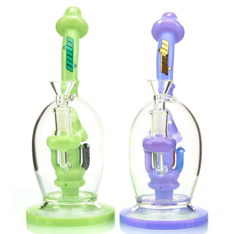 MOB Glass Shroom Water Pipe with Colored Glass Mushroom Perc 14mm