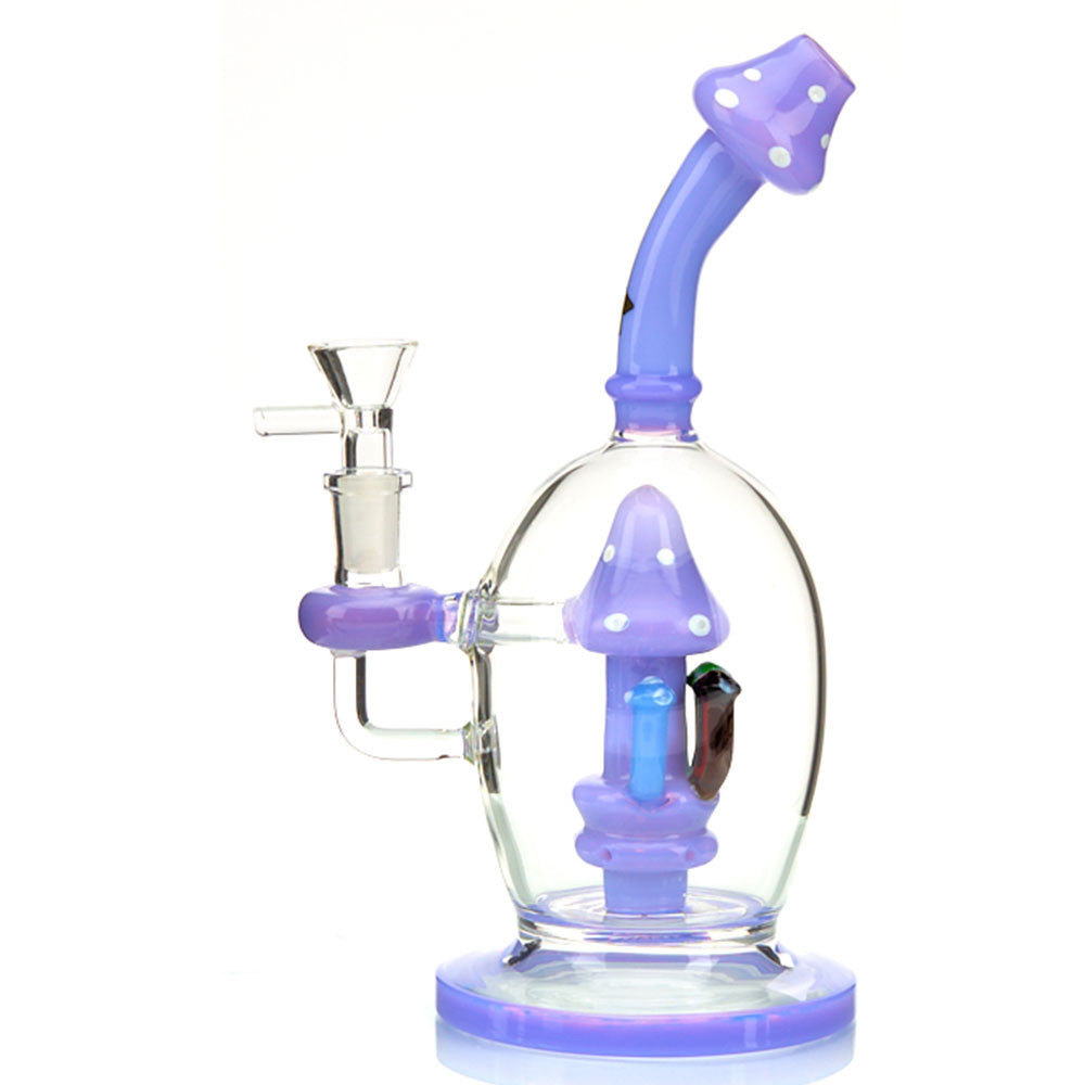 MOB Glass Shroom Water Pipe with Colored Glass Mushroom Perc 14mm