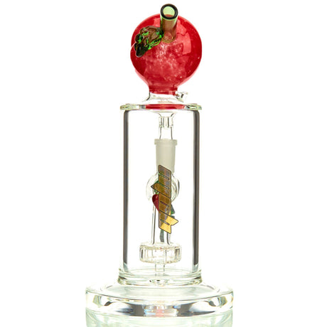 MOB Glass Strawberry Bubbler with Red Glass Strawberry on Top and on Perc