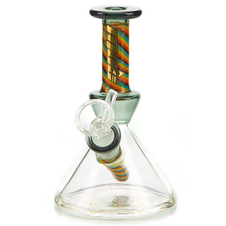 MOB Glass Trance Dab Rig with Worked Glass Neck and Diffused Down stem. Mini beaker style design 2