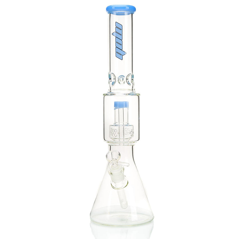 MOB Glass Tron Best Selling Beaker Style Water Pipe with Stacked Chamber Design Blue