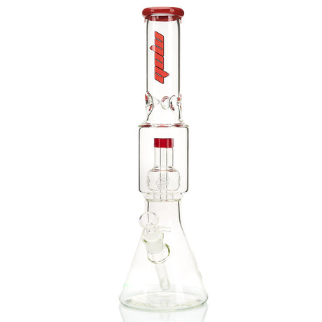 MOB Glass Tron Best Selling Beaker Style Water Pipe with Stacked Chamber Design in Red Elvis