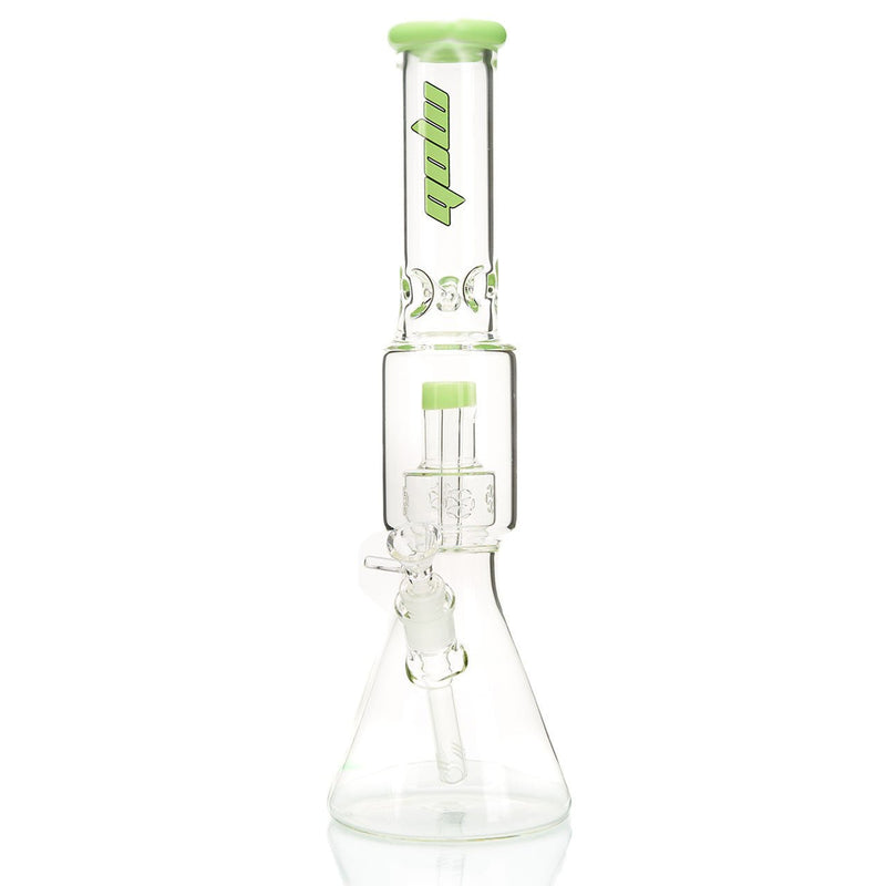 MOB Glass Tron Best Selling Beaker Style Water Pipe with Stacked Chamber Design Green Slime
