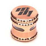 MOB Mulcher Dry Herb 4-piece Grinder with magnetic lid and stylish detailing. Available in black or rose gold.