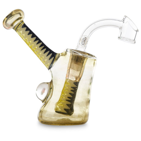 natey love glass zipper bubbler yellow and black at cloud 9 smoke co
