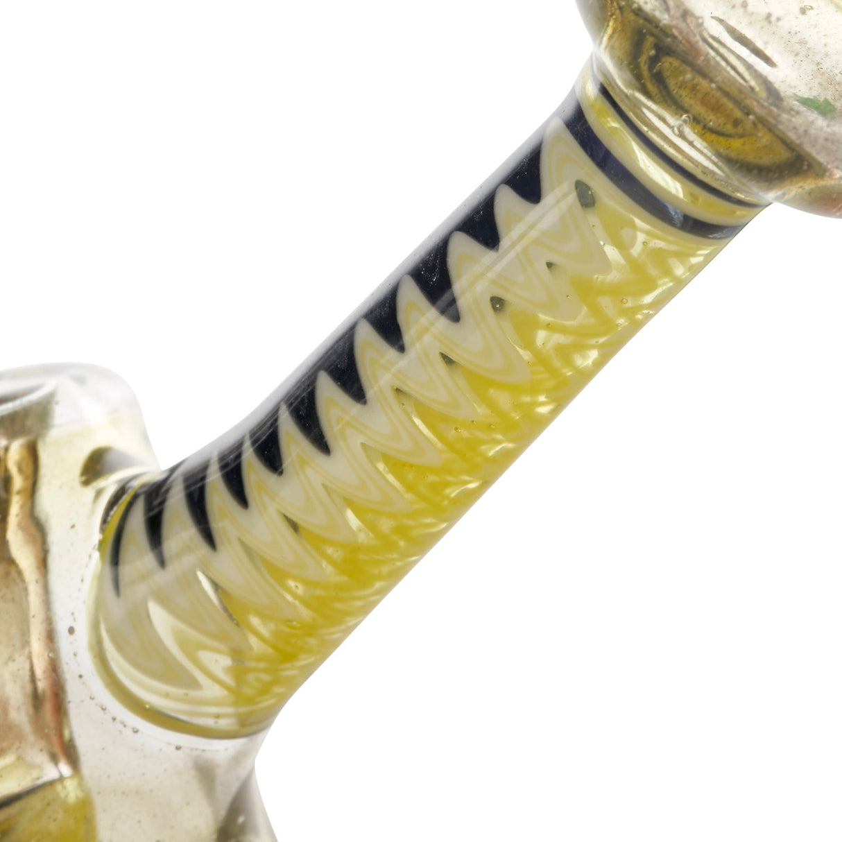 natey love glass zipper bubbler yellow black fully worked rig for sale