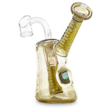natey love glass zipper bubbler yellow black 3.5 inch rig for dabs