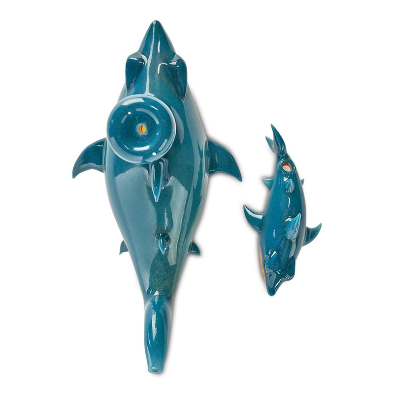 niko cray shark pipe with matching shark pendant high end pipe