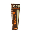 OCB Virgin Unbleached 1 1/4" Pre-Rolled Cones for smoking dry herbs or tobacco. 6 pack.