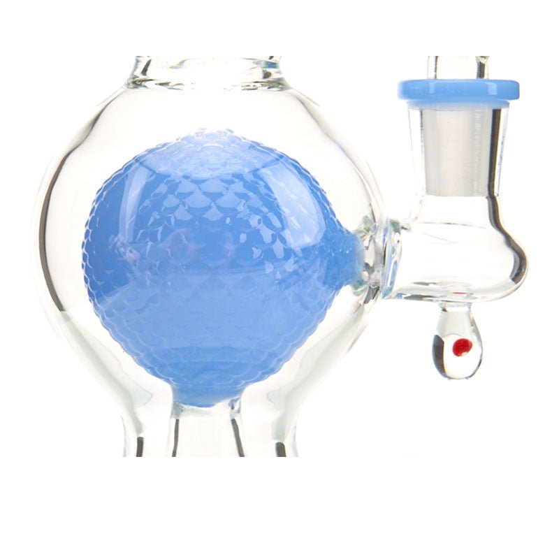 Olympus Atom Water Pipe with large jet ball perc, curved neck and colored glass
