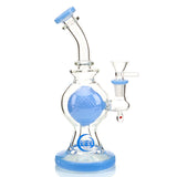 Olympus Atom Water Pipe with large jet ball perc, curved neck and colored glass