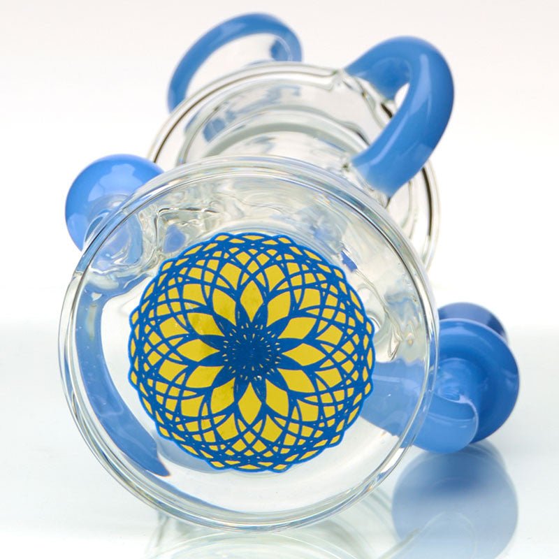 Olympus Double Uptake Recycler Dab Rig with Colored Borosilicate Glass and Perc