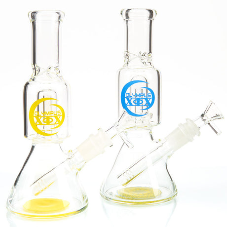 Olympus Mini Beaker Water Pipe with Perc and Colored Logo and base 1