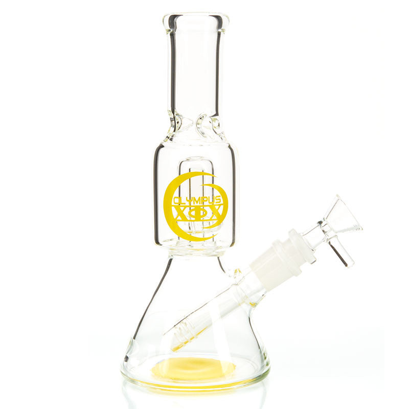 Olympus Mini Beaker Water Pipe with Perc and Colored Logo and base 3