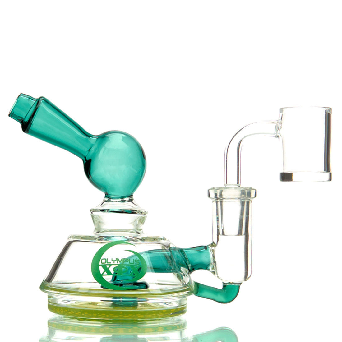 Olympus Plato Dab Rig with colored borosilicate glass and perc 3