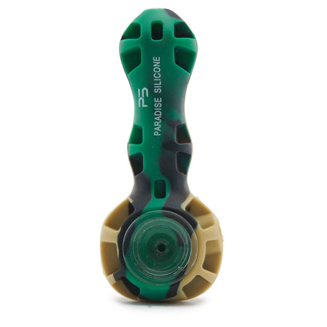 silicone hand pipe spoon with glass bowl for dry herb Camo