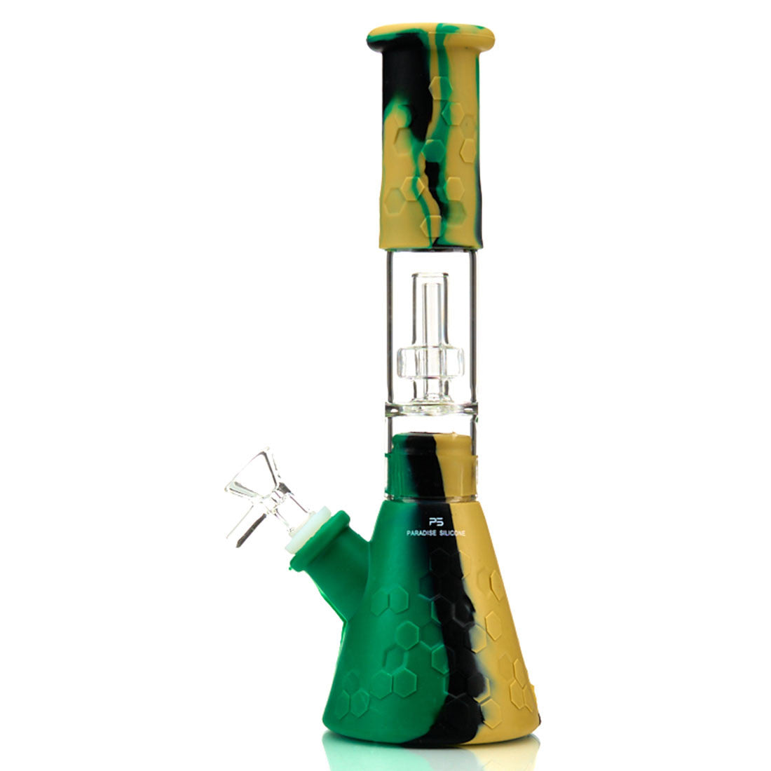 Paradise Silicone Honeycomb Perc Beaker Water Pipe with Bright Colors and Beaker Base 4