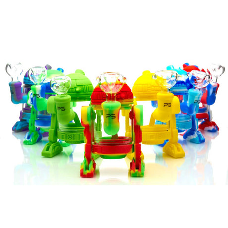Paradise Silicone Robot Rig Water Pipe with Multi-Colored Designs