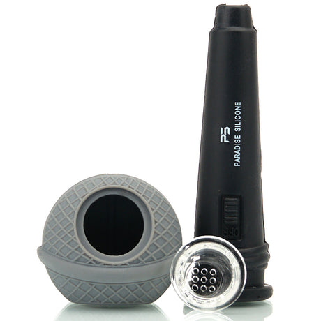Paradise Silicone The Mic Hand Pipe with Black with built in screen. Available in multi-colors