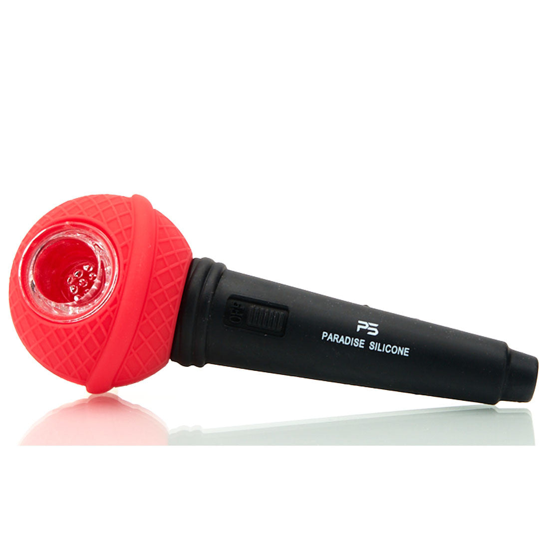 Paradise Silicone The Mic Hand Pipe with Black with built in screen. Available in multi-colors