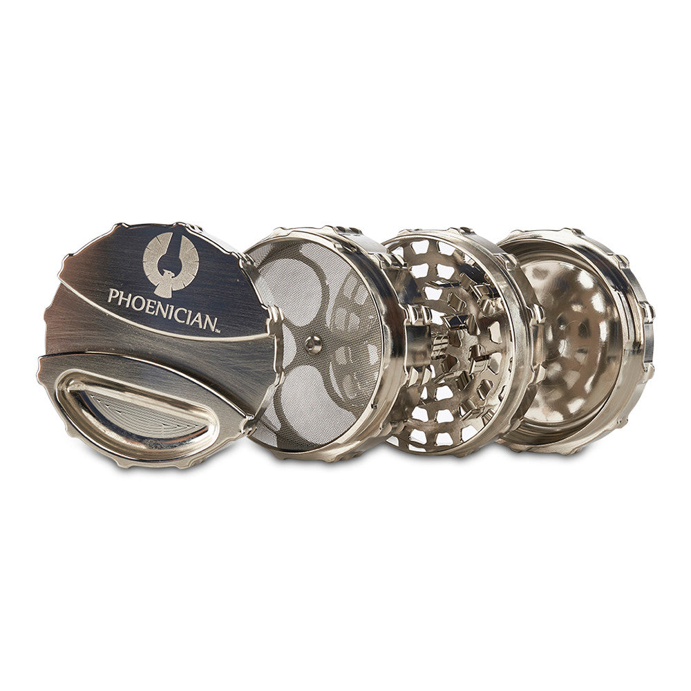 Phoenician large 4 piece grinder chrome plated for dry herb elite series