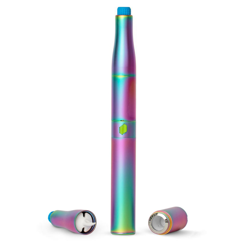 Puffco Plus Vision Limited Edition Dab Pen with Color Wrap with mouthpiece cap open