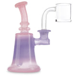 purdy glass banger hanger pink and purple rig for smoking oils and wax