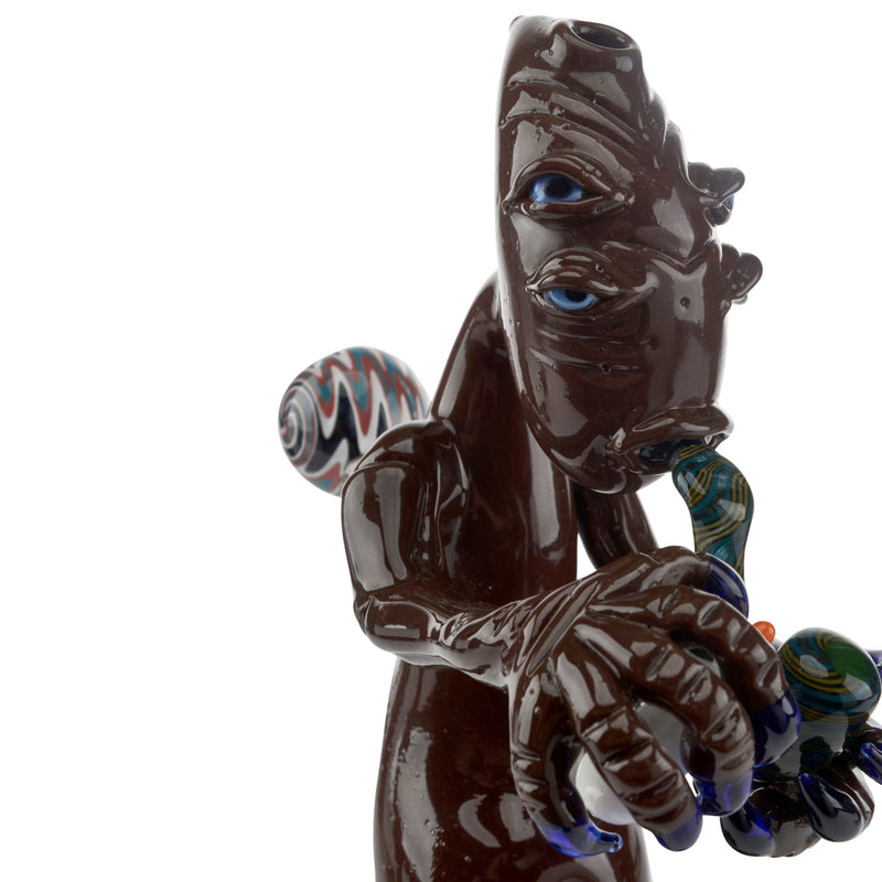 sandal glass lit alien pipe male jointed rig with dabs and wax