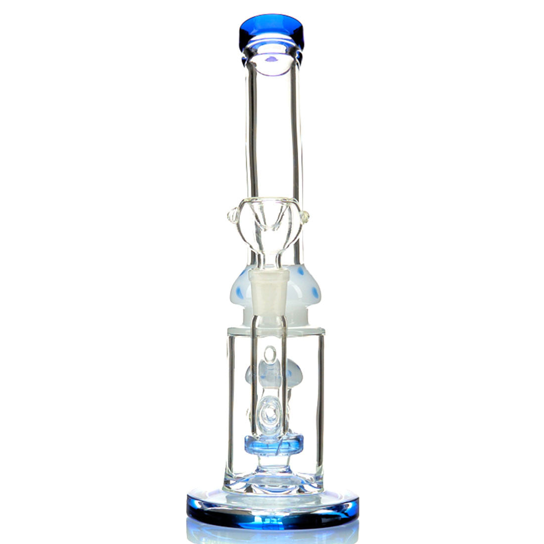 10-Inch Shroom Water Pipe with Colored Glass and Percolator 5
