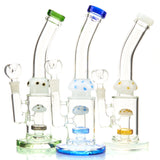 10-Inch Shroom Water Pipe with Colored Glass and Percolator 1