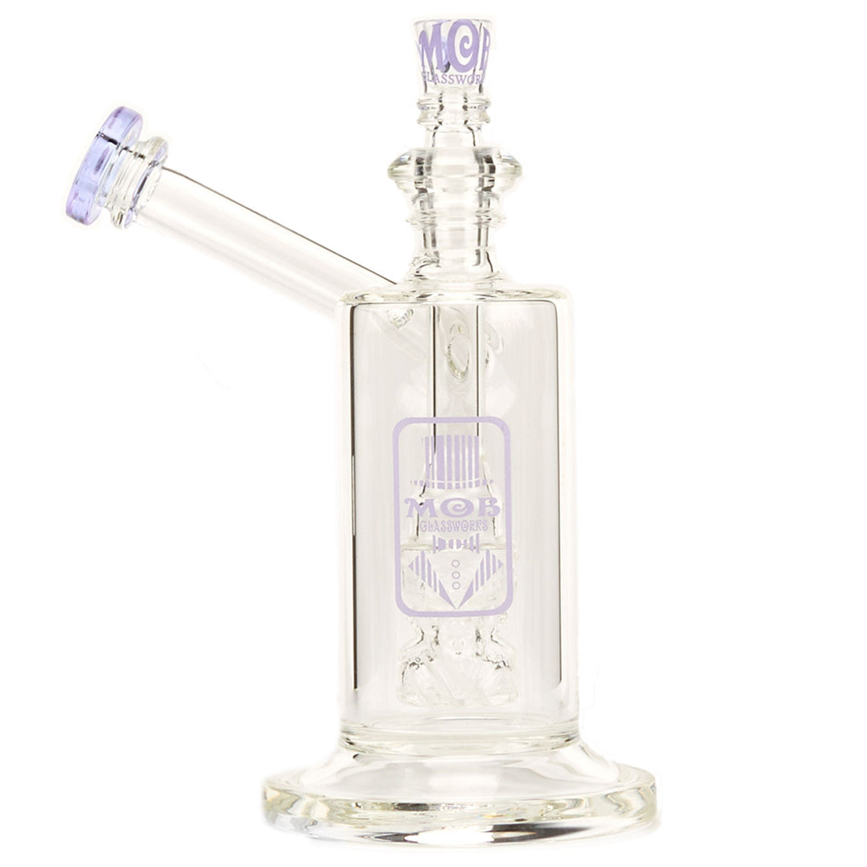 Best Scientific Glass Sidecar Bubble Water Pipe By Mob Glass Purple Rain Color