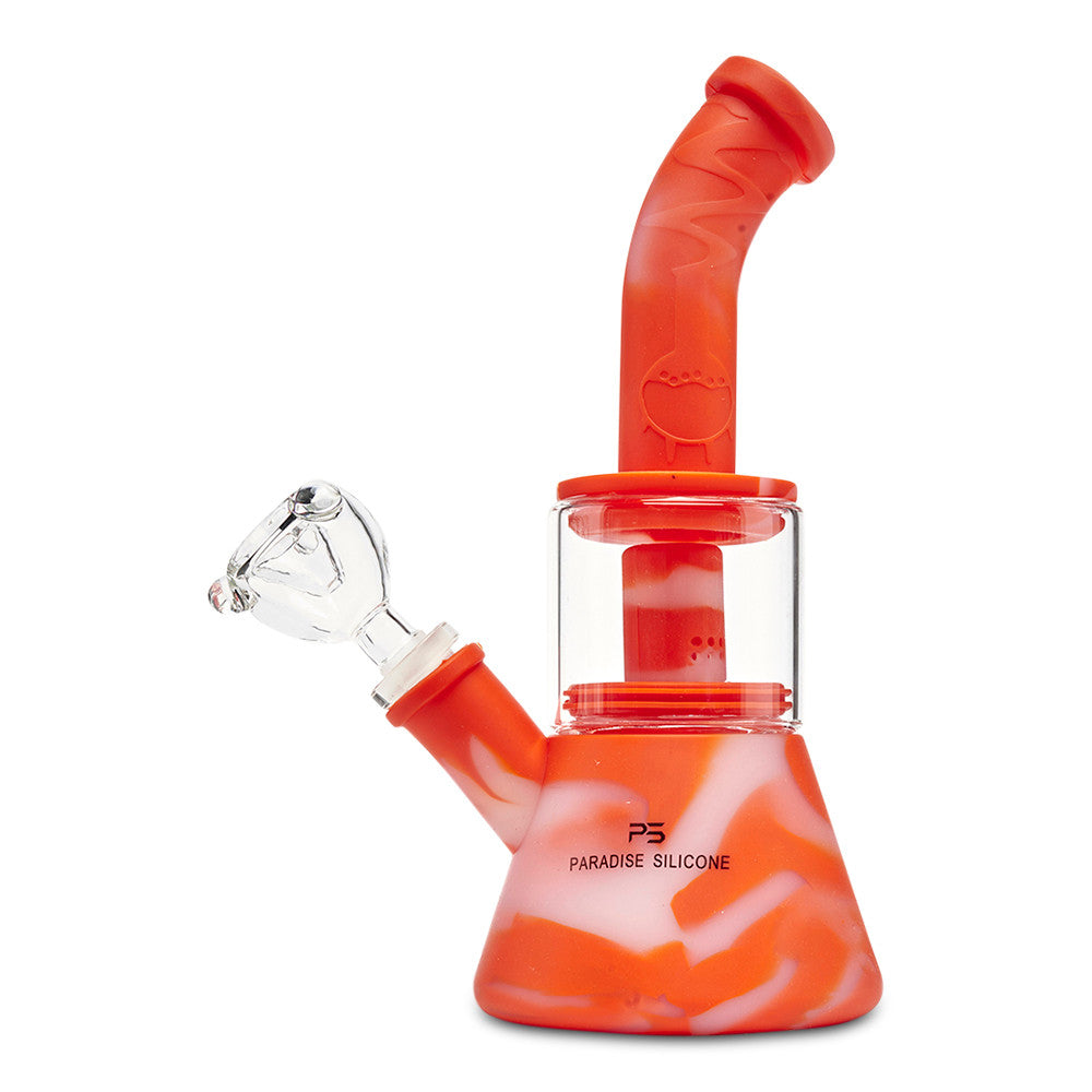 5 Silicone Showerhead Perc Dab Rig Bubbler - Rasta